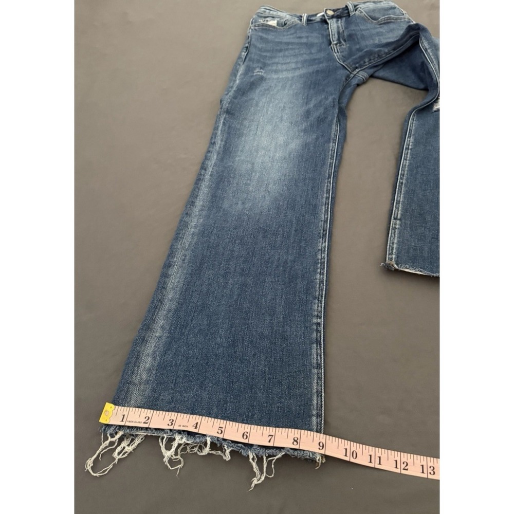 Vervet Blue Jeans Womens Size 26 Distressed Wide Leg Raw Hem Medium Wash Denim - Picture 8 of 12